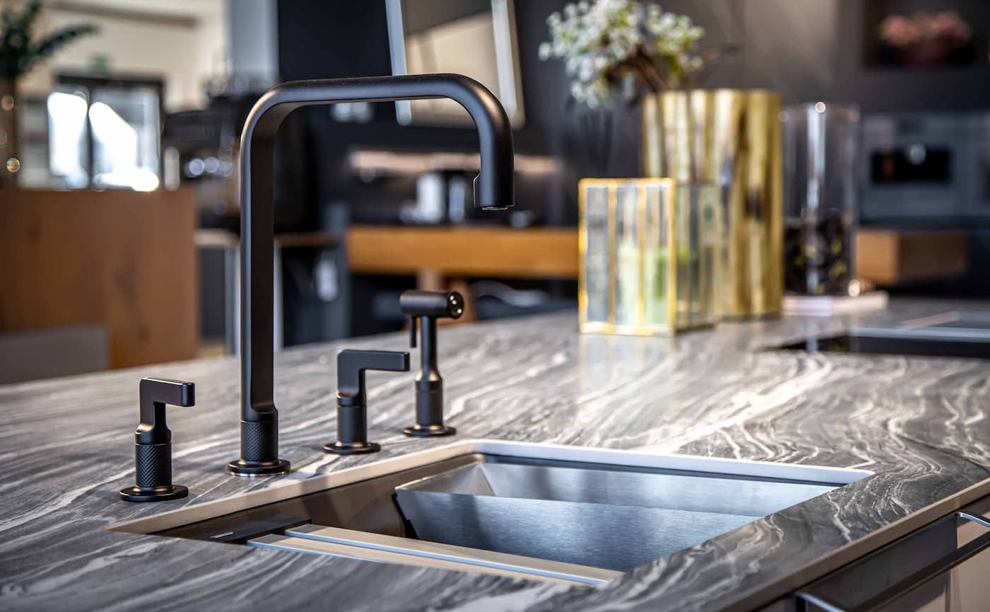 Kitchen sink on the island 
